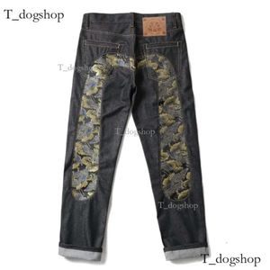 Mens Jeans Designer Jeans Baggy Evisues Large Loose Jeans Embroidered High Waist Straight Tube Wide Leg Pants Long Edge Street Size 28-40 600