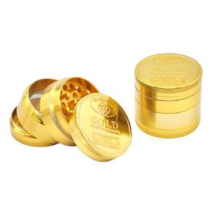 CHROMIUM CRUSHER cnc teeth Pollen Catcher Smoke Accessory Gold Metal Herb Grinder Zinc Alloy Diameter 39 MM Cigarette Smoke Grinders 4 floors bong