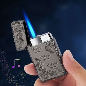 Vintage Engraving Recyclable Portable Loud Lighter Jet Blue Flame Business Torch Lighter