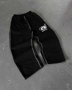 Calça streetwear proteger y2k calça de moletom de calça masculina letra de hip hop bordado calças casuais de calças elásticas da cintura elástica j240507