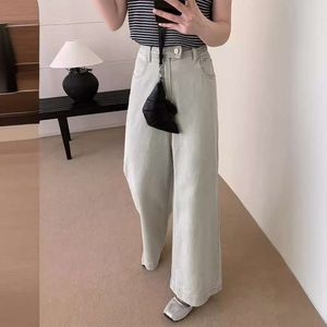 Summer Wide Leg High Waist Jeans Womens 2024 Summer casual loose cropped pants