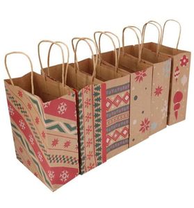 Noel Kraft Paper Baskılı Hediye Çantaları Çanak Noeller Favoriler Favors Oyuncaklar Giysileri Sarma Tuzları Alışveriş Taşıyıcı Tutma Tag Ambalajı16999371