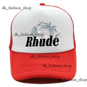 Chapéu de grife para mulheres Rhude chapéu bordado chapéu de bordado rhude baseball capuz de capital de beisebol verde homen homem mulher unissex casual hat hat ajustável retchwork 343