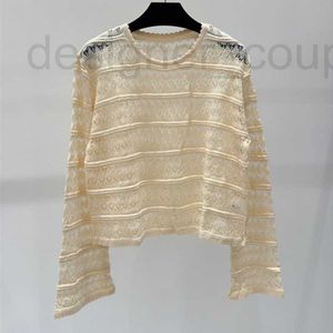 Damskie Knits Tees Designer Luksus 24 wiosny/lato puste cienkie modne rękawy zbitne top dla kobiet 5GN2