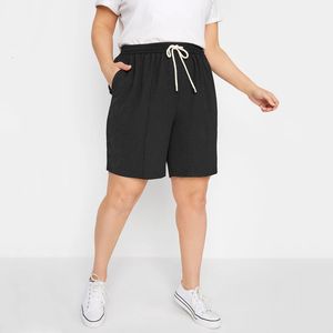 Plus Größe Elastic Draw String Taille Summer Casual Short Pocket Side Lose Leichte Sportshorts groß 5xl 6xl 7xl 240420