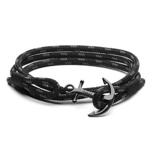 Tom Hope -armband TRIPE TRÅD ROPE JABLED ANCHOR CHARME MEBLED SMycken för Gift Black Sky Blue 5 Storlekar3788857