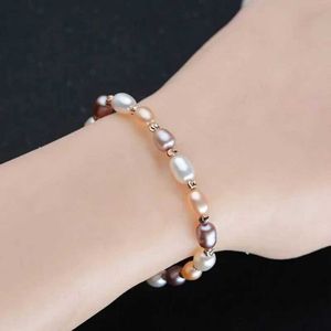 Chain Natural Purple Freshwater Pearl Bracelet for Women Crystal Beads Pink Pearls Adjustable Size Bracelet Nice Jewelry Gifts