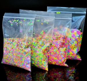 1 Bag 50G neon fluorescerande glitter fempointed stjärnblock Butterfly ultravioletreaktiv quotneonquot 50g nagel glitter mix4506959