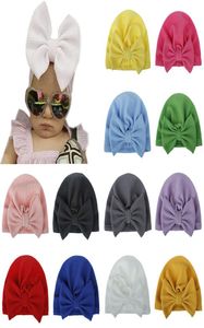 2020 Baby Cotton Blends pannband Stor båge turban hat hårband för barn flickor elastiska headwrap barn turban caps3572544