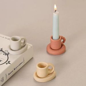 Candles Nordic Decorative Cupshaped Candle Holder Ceramic Candlesticks Wedding Centerpiece Ornaments Home Decoration