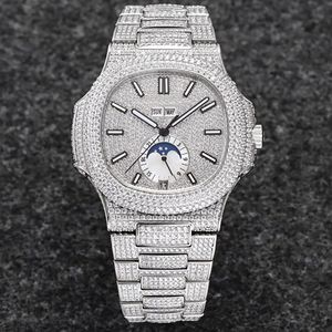 Orologi da design a diamante per il movimento meccanico automatico da uomo impermeabile da 40,5 mm Bracciale in acciaio inossidabile in acciaio inossidabile 904L Montre de Luxe.