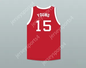 Nome personalizado Nome masculino Juventude/crianças Steve Young 15 Eastern Junior High School Red Basketball Jersey Top Stitched S-6xl