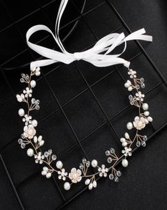 Shinny Crystal Bridal Düğün Kafa Parçası Gelin Teewear Head Bandı Saç Band 100 El Yapımı Çiçek Kadın Parti Mücevher Aksesuarları JC3979437