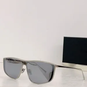 Okulary przeciwsłoneczne luksusowe marka damska projektant SL 605 dla mężczyzn i lady srebrnej prostokątnej ramy zwyczajnej SL605
