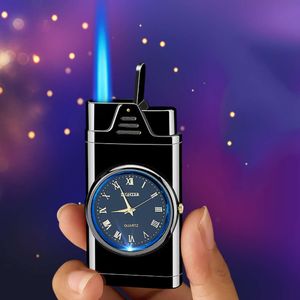 Dual Scopo Custom Accendino Blue Flame Orooforte Orologio più leggero con luce a LED