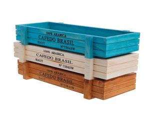 ウッドフラワーポットガーデン植物ポット装飾ビンテージジューシーな木製箱箱長方形のテーブルオフィスデスク用植木鉢Balcon3858087