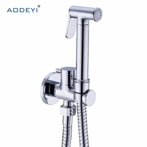 Set Toilettenhandheld Bidet Spray Anal Duschkopf Dusche Kit tragbares Messing Vae Badezimmer Handsprühdüsen -Wasserhöhle Schlauchset Set