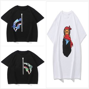 デザイナーTシャツメンズTシャツ女性TシャツサイドダブルサイドカモフラージュTシャツ服グラフィックティーアップリケ型カシューライトニングコットンサマーサメのラミナスカモ