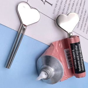 Set Metal Manual Toothpaste Squeezer Hand Cream Tube Key Roller Lazy People Bathroom Accessories Heart Circle Shaped tube Dispenser