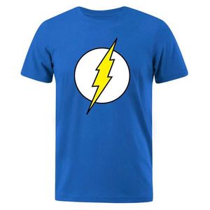 Camisetas masculinas A camiseta da teoria do big bang The Lightning Print T-shirt para homens de algodão roupas de tamanho grande Casual strt slved engraçado ts y240429