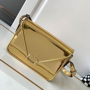 10a модельер дизайнер с кладкой Messenger Clutch Истеночная кожаная сумочка мешки с плечом металлический рот пиджак лак