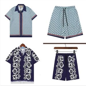 Mens Designer Shorts Hawaii Shirts Full Printed Polo Shorts Suit Button Lapel New Casual Short Sleeve Shirt Blouse Thin Beach Shorts Suit Cardigan Top FZ2404294