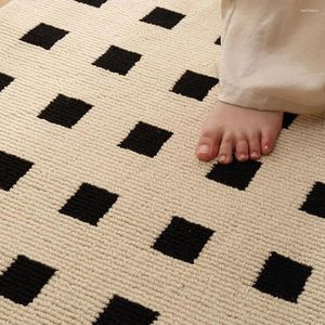 Carpets Tpr Non-slip Mat Pvc Kitchen Woven Mats For Floor Runner Rugs Stain Resistant Standing With Backing Lightweight Black White