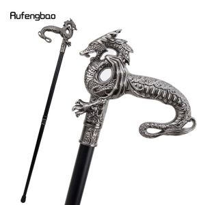 Silver Luxury Dragon Walking Cane Fashion Decorative Walking Stick Gentleman Elegant Cosplay Cane Knob Crosier 93cm 240416