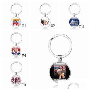 Car Key Trump Keychain Time Gem Flag Chain Metal Reelect Pendant Ring Gift Holder Jewelry Drop Delivery Automobiles Motorcycles Interi Ot9Yv