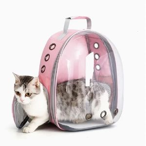 Janela de astronauta Cachorro gato respirável transparente mochila Bolsa de viagem 240420