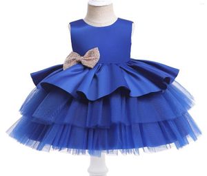 Girl Dresses Girl Girl Elegant Prom Gown Bow Lyaer Party Evening Costume Toddler Baby Tulle Ball Dress Bambini 2023 Summer Formal6162357