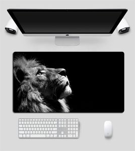 Cool Lion Black Mouse Pad Large Locking Edge Gamer Computer Desk Mat Anime Nonskid Gaming Mousepad Notebook PC Accessories 2106154498082