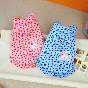 Dog Apparel Bow Decoration Coat Stylish Waterproof With Heart Pattern Bow-tie Traction Ring Warm Winter For Small Dogs