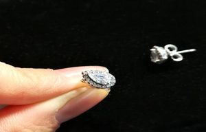 Großhandel-Fashion CZ Diamond Stud Ohrringe für P 925 Sterling Silber Creative Shiny Tränen Damen Elegante Ohrringe mit Originalbox3594280