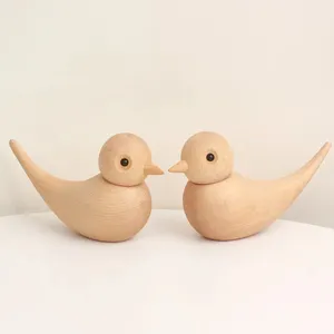 Decorative Figurines Wooden Bird Statue Home Decoration Fashion Animal Creative Characteristic Puppet Toy Sculpture