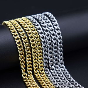 Rostfritt stål kubansk kedja hiphop halsband 4mm