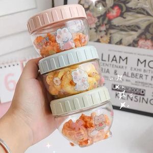 Garrafas de armazenamento lanche jar alimento alimento de grau transparente frascos selados