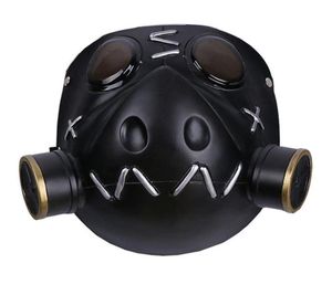 Игра OW Roadhog Cosplay Mask Оригинальная разработанная Mako Rutledge Black Soft Laste Mask Mask Cosplay Costume Prop для мужчин T20022424403795