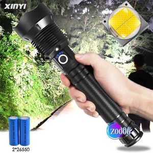 Ładowanie latarki Outdoor mocne taktyczne latarki pochodnie latarka USB Zoom LED Torcha XHP70 XHP50 18650 lub 26650 Bateria na obóz na zewnątrz 0109 Mamt