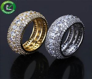 Męskie pierścionki biżuterii Hip Hop Designer Bling Iced Out CZ Symulowany Diamond Eternity Wedding zaręczyny Ring Men Love ACCES5995543