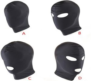 Mask di moderazione della schiavitù fetish SM esponi gli occhi della bocca di giocattoli sessuali erotici Cappuccio di schiavi per adulti Hogtie Cap per coppie3848481