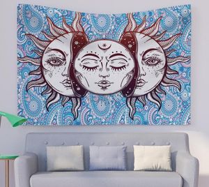Blue Sun and Moon Mandala Tapestry Wall Hanging Decor for Living and Bedroom9410082