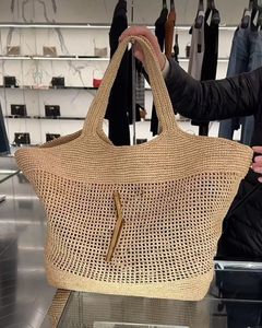 Beach Bags Icare Maxi Tote Bag Designer Bag Women Luxury Handbag Raffias Hand-Embroidered Straw Bag High Quality Beach Bag Large Capacity Totes Shopping Bag Purse