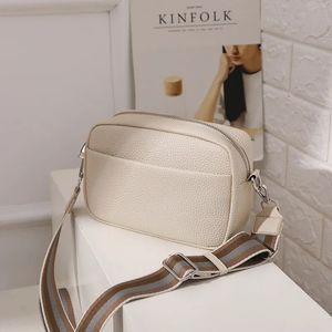 Borsa quadrata in pelle per donne Borse a tracolla a tracolla a tracolla da donna Ladies wide borse a fionda satchel tote bianco 240419