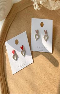 Stud Korea Style Silver Pins Small Heart Cute Rhinestone Mini Earrings for Women Girl Fashion Jewelry Accessories8969162