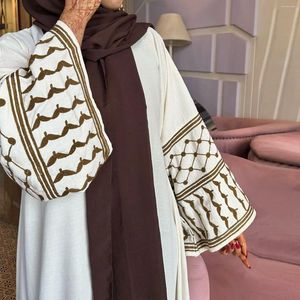 Etniska kläder muslimska kvinnor broderi maxi klänning dubai abaya kalkon kaftan saudiarabisk mantel islamisk kimono cardigan eid djellaba jalabiya