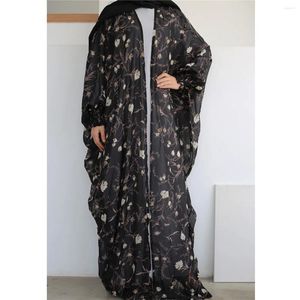 Ethnic Clothing Summer Chiffon Print Cardigan Abaya For Women Long Dress Clothes Muslim Dubai Femme Caftan