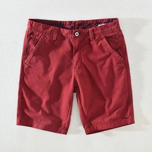 Shorts masculinos de algodão puro verão respirável cor sólida versátil calças casuais casuais