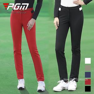 PGM Sonbahar Kadın Polar Golf Pantolon Bayanlar Elastik İnce Sport Pantolon Kadın Yüksek Bel Pantolon Kış Sıcak Golf Sweatpants 240419