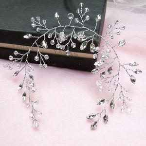 Hair Clips Pearl Crystal Headband For Bridal Wedding Vine Tiara Sweet Headpiece Bride Jewelry Accessores